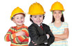 Three future construction workers