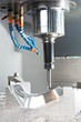 Close-up process of metal machining by mill