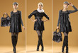 Collage of portrait of fashion model