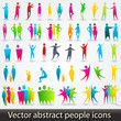 Set of colorful abstract people silhouettes
