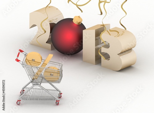 Illustration: concept of new-year sales. 3d illustration on white concept of new-year sales. 3d illustration on white