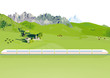 Vector: Schnellzug in einer Berglandschaft Schnellzug in einer Berglandschaft