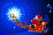 santa in his sleigh is going towards magic circle