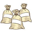 Vector sacks of flour, sugar and salt