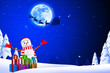 happy and jumping snow man with iceland