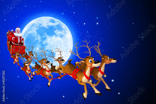Illustration: illustration of santa with his sleigh illustration of santa with his sleigh