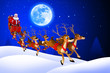 santa sitting in his sleigh coming towards us