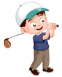 Vector: illustration of young golf player illustration of young golf player