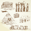 travel over the world - hand drawn collection