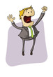 a worker jumps to success