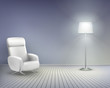 Room with chair.  Vector illustration.