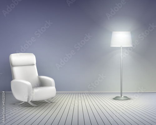 Vector: Room with chair. Vector illustration. Room with chair. Vector illustration.