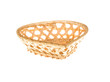 Photo: Wickerwork empty yellow breadbasket on white background Wickerwork empty yellow breadbasket on white background