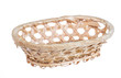 Photo: Wickerwork empty yellow breadbasket on white background Wickerwork empty yellow breadbasket on white background