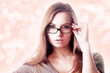 Photo: Sexy blonde woman wearing glasses Sexy blonde woman wearing glasses