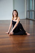 Happy Woman In Yoga Posture