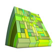 3d curved rectangular shapes in green on white