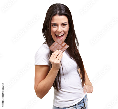 Photo: Young Girl Having Chocolate Young Girl Having Chocolate