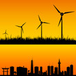 windmills to generate electricity vector