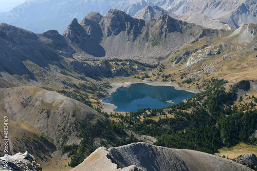 Photo: Lac d'Allos vu du Mont Pelat Lac d'Allos vu du Mont Pelat