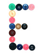 The alphabet from buttons for sewing.