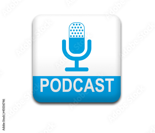 Illustration: Boton cuadrado blanco PODCAST Boton cuadrado blanco PODCAST