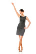 Business woman with arm stretched