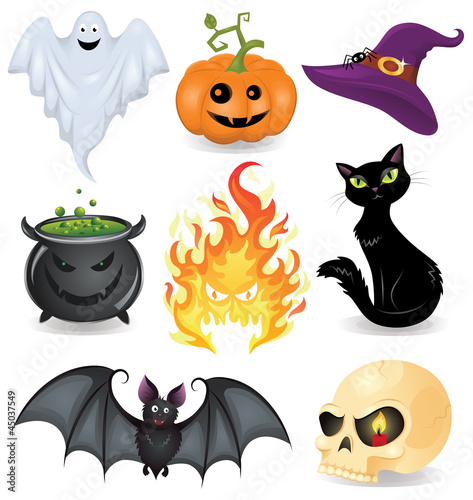 Vector: Set of halloween icons. Set of halloween icons.