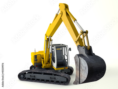 Illustration: excavator isolated on white background excavator isolated on white background