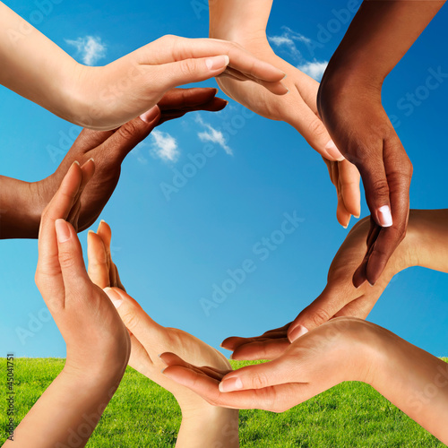 Photo: Multiracial Hands Making a Circle Together Multiracial Hands Making a Circle Together