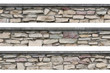 Stone fence panorama, panoramic stonewall, isolated limestone