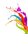  Colored paint splashes isolated on white background