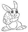 Osterhase hält Ei (Outline)