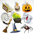 Vector: Collection of halloween related objects and creatures Collection of halloween related objects and creatures