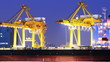 crane bridge at dusk for Logistic Import Export