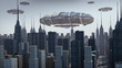 UFO's hovering above city