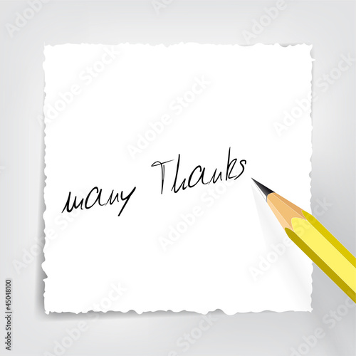 Vector: many Thanks - Bleistift many Thanks - Bleistift
