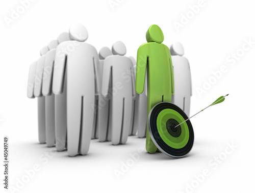Illustration: business talent, career. Standing out from the crowd business talent, career. Standing out from the crowd