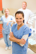 Young dentist dental team in stomatology clinic