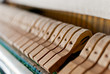 Upright black piano hammer detail