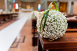 white flowers in church