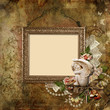 Vintage background with frame and angel