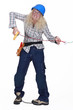 A woman being electrocuted