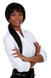 A female African American businesswoman.