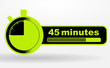 icône 45 minutes sur chronomêtre vert et noir