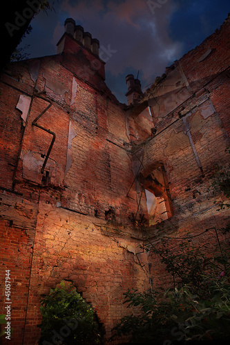 Photo: derelict brick building derelict brick building