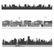 Suburban homes and City skyline