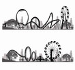 Vector illustration.Roller Coaster Silhouette