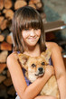 Cute girl with her dog.