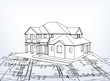 Vektor: House. Vector technical draw House. Vector technical draw